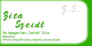 zita szeidl business card